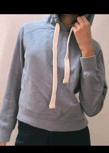 Gray Cropped Hoodie