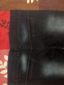 Black Faded Denim Jeans Skinny Ankle Fit