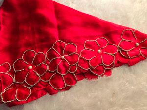Elegant Red Floral Dupatta