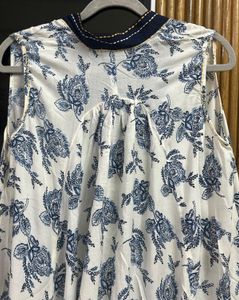 Boutique Made Blue Floral Print Dress, Size:34-36