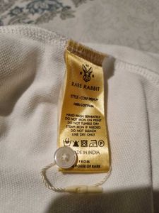 RARE RABBIT WHITE MEN POLO T SHIRT L