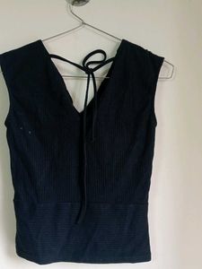 Tie Detail Black Top