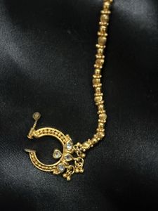 Gold Kundan Nath Nose Ring