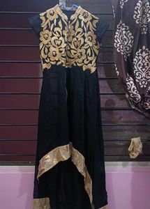 Black & Gold Embroidered Dress