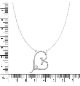 Real 925 Silver Gleaming Heart Necklace