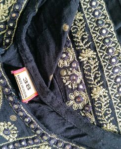 Navy Embroidered Indian Salwar Kameez