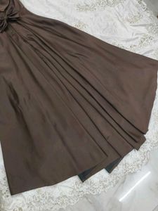 Chic Brown Cowl Neck Dress