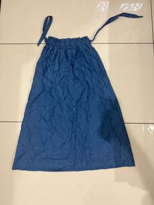 Blue Tie-Waist Mini Skirt
