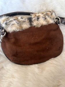 Unique Fur Trim Crossbody Bag