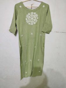 Green Embroidered Kurta
