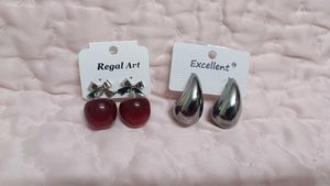 Earring COMBO Cherry & Silver Drop