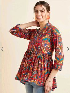 Colorful Print Tunic Short Kurti