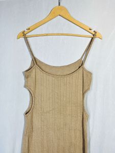 Tan Bodycon Midi Dress