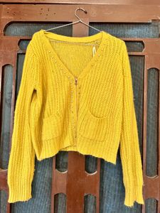Yellow Knit Cardigan