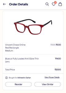 Vincent Chase Red Rectangle Eye Glasses