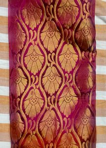 Orange kanchi Pattu Saree With Pink Pallu