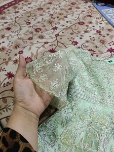 Elegant Mint Pakistani Sharara Dress