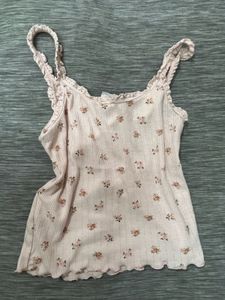 Lace Trimmed Jersey Strappy Top