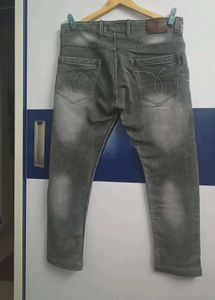 Gray Denim Pants