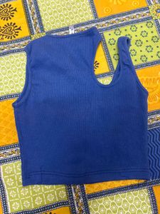 Blue Crop Tank Top