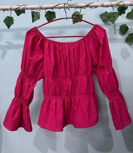 Pink Peasant Blouse
