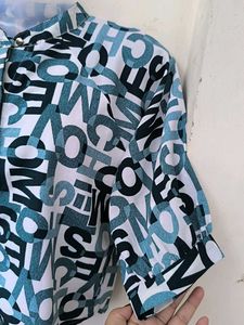 Letter Print Cropped Blouse