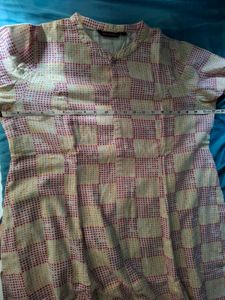 Rangmanch XL A-Line Linen Kurta And Inaya Palazzo