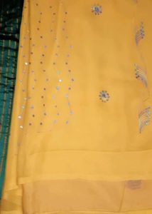 Yellow🧿 💛 sequence Saree