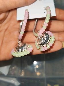 Prrettiest Jhumka With Pink And Green Colour 💚