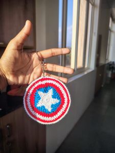Captain America Crochet Keychain 🇺🇸