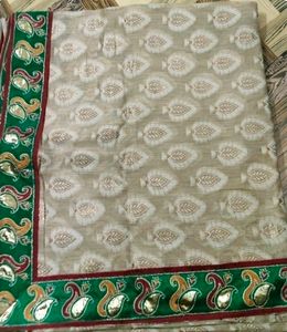 Chikoo Colour Saree Without Blouse