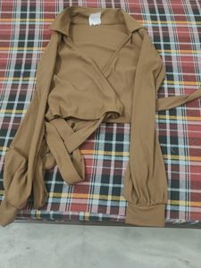 Brown Wrap Around Top