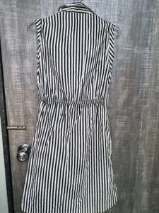Black &amp; White Striped Mini Dress