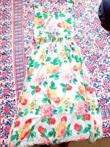 White Flower Design Dress