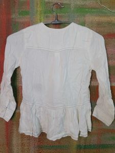 Vintage White Ruffle Blouse
