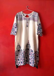 Boho Print Cream Kurti