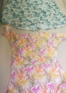 Floral Print Kurta and Dress Bundle