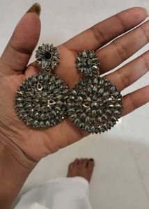 Statement Stone-Studded Ethnic Earrings – Festive/