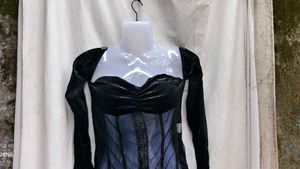 I. Black Velvet Corset Top