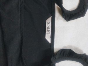 Black Ruffle Crop Top(From STALK)