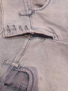 High Waisted Gray Denim Jeans