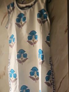 Printed sharara Pants and white combination set