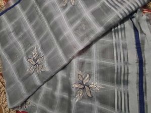 Organza Worked Saree With Unstitched Blouse