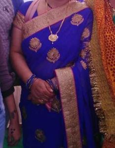 Elegant Blue Embroidered Saree