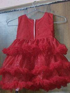 Red Ruffle Party Dress