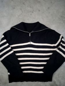 Black &amp; White Striped Sweater..