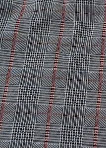 Check Print Grey Straight Stretchable Short Skirt