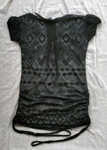 Zola Black Printed MeshTop