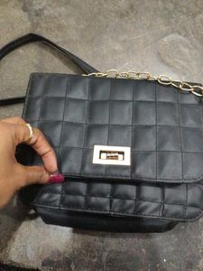Black Quilted Crossbody Bag