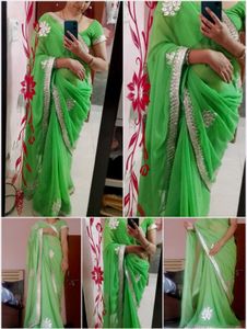 pure Georgette gotta patti saree with blouse